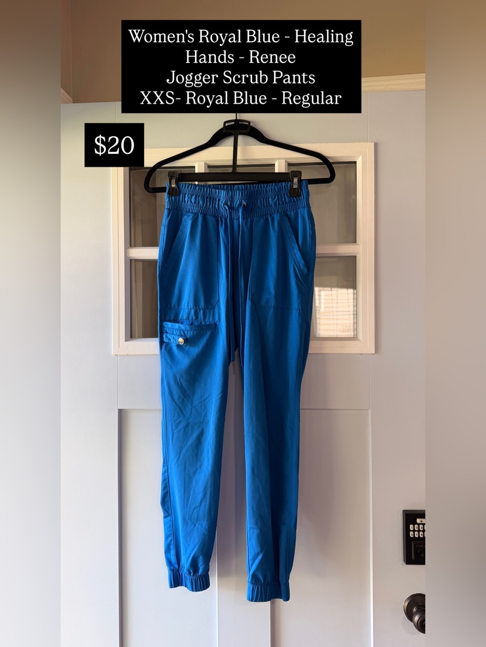 healing hands Royal Blue Jogger Scrub Pants